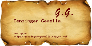 Genzinger Gemella névjegykártya